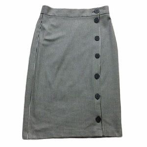 Zara Skirt Black & White Size Zip Elastic Waist Pencil Straight